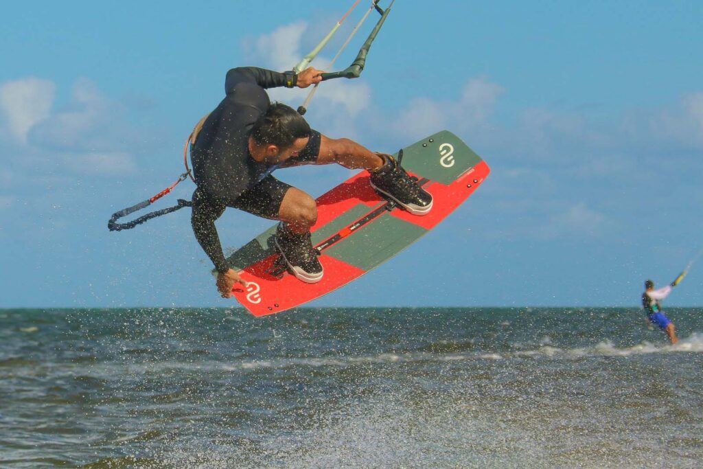 Kitesurfing tricks and coordination